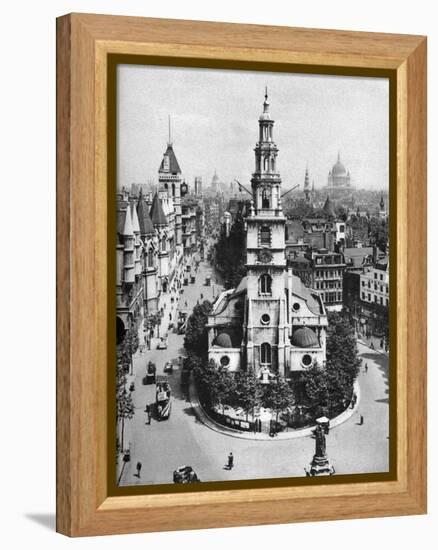 Church of St Clement Danes, the Strand and Fleet Street from Australia House, London, 1926-1927-McLeish-Framed Premier Image Canvas