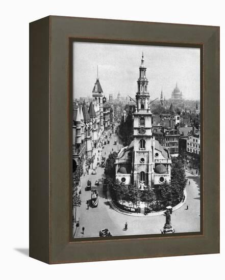 Church of St Clement Danes, the Strand and Fleet Street from Australia House, London, 1926-1927-McLeish-Framed Premier Image Canvas