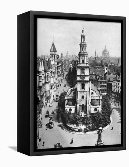 Church of St Clement Danes, the Strand and Fleet Street from Australia House, London, 1926-1927-McLeish-Framed Premier Image Canvas