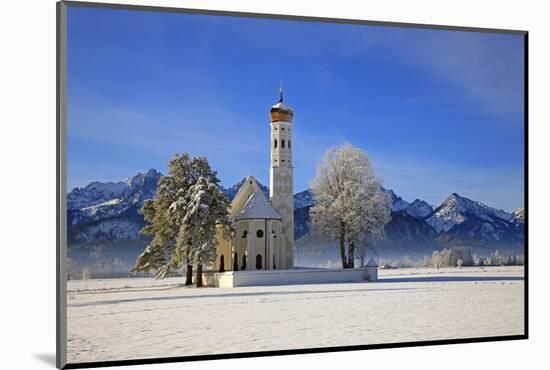 Church of St. Coloman and Tannheimer Alps near Schwangau, Allgau, Bavaria, Germany, Europe-Hans-Peter Merten-Mounted Photographic Print