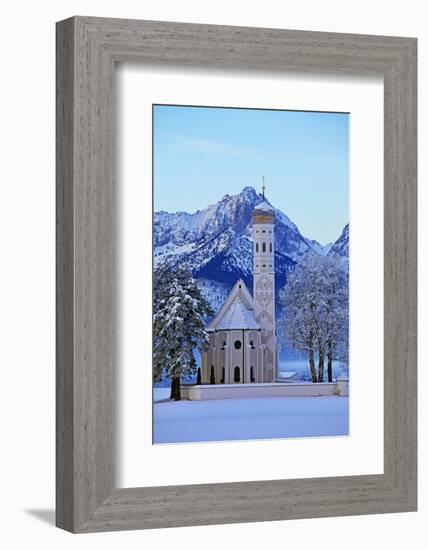 Church of St. Coloman and Tannheimer Alps near Schwangau, Allgau, Bavaria, Germany, Europe-Hans-Peter Merten-Framed Photographic Print