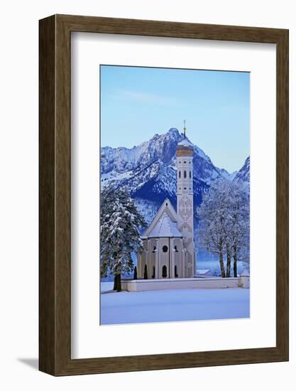 Church of St. Coloman and Tannheimer Alps near Schwangau, Allgau, Bavaria, Germany, Europe-Hans-Peter Merten-Framed Photographic Print