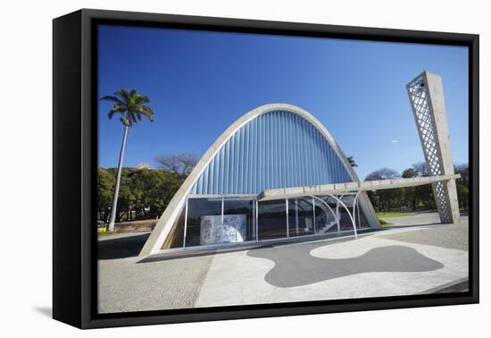 Church of St. Francis of Assisi, Pampulha Lake, Pampulha, Belo Horizonte, Minas Gerais, Brazil-Ian Trower-Framed Premier Image Canvas