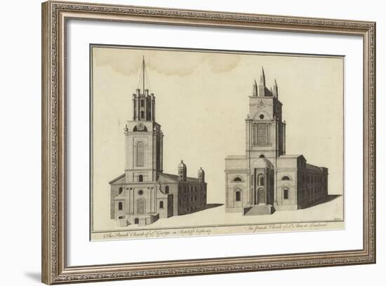 Church of St George, Ratcliff Highway and Church of St John, Limehouse, London-null-Framed Giclee Print