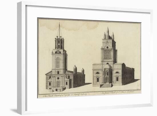 Church of St George, Ratcliff Highway and Church of St John, Limehouse, London-null-Framed Giclee Print