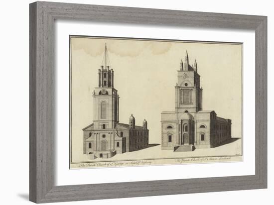 Church of St George, Ratcliff Highway and Church of St John, Limehouse, London-null-Framed Giclee Print
