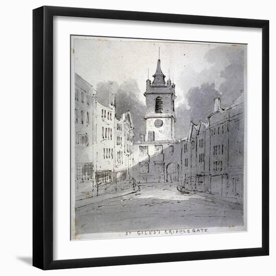 Church of St Giles Without Cripplegate from Fore Street, City of London, 1790-John Claude Nattes-Framed Giclee Print