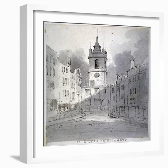 Church of St Giles Without Cripplegate from Fore Street, City of London, 1790-John Claude Nattes-Framed Giclee Print