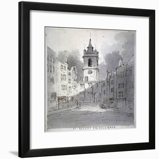 Church of St Giles Without Cripplegate from Fore Street, City of London, 1790-John Claude Nattes-Framed Giclee Print
