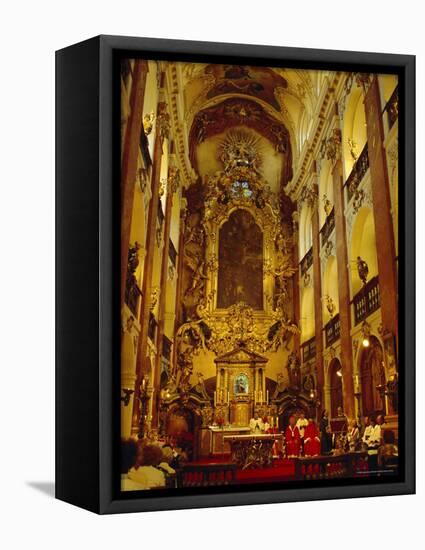 Church of St.Kames, Nave, Prague, Czech Republic, Europe-Upperhall Ltd-Framed Premier Image Canvas