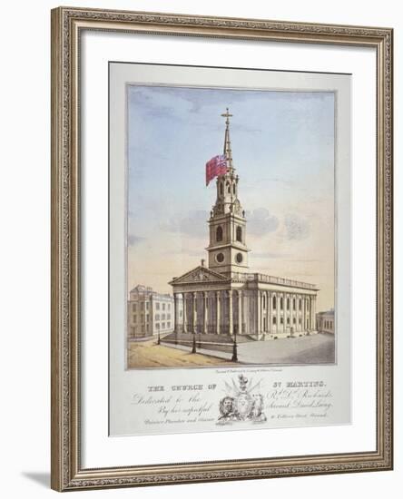 Church of St Martin-In-The-Fields, Westminster, London, C1825-David Laing-Framed Giclee Print