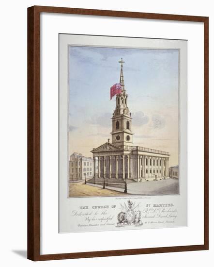 Church of St Martin-In-The-Fields, Westminster, London, C1825-David Laing-Framed Giclee Print