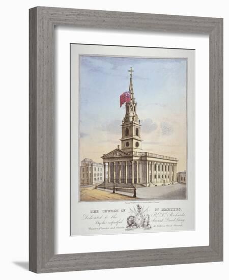 Church of St Martin-In-The-Fields, Westminster, London, C1825-David Laing-Framed Giclee Print