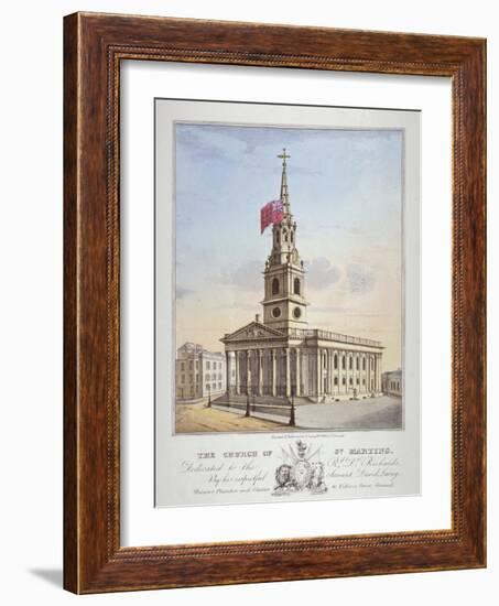 Church of St Martin-In-The-Fields, Westminster, London, C1825-David Laing-Framed Giclee Print