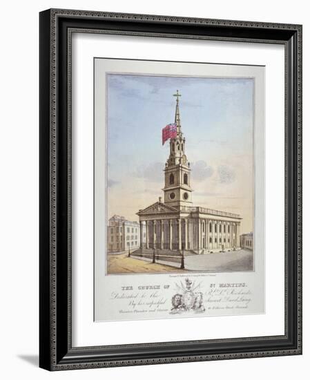 Church of St Martin-In-The-Fields, Westminster, London, C1825-David Laing-Framed Giclee Print