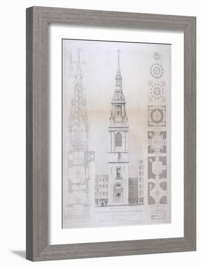 Church of St Mary Le Bow, City of London, 1850-John Le Keux-Framed Giclee Print