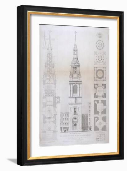 Church of St Mary Le Bow, City of London, 1850-John Le Keux-Framed Giclee Print