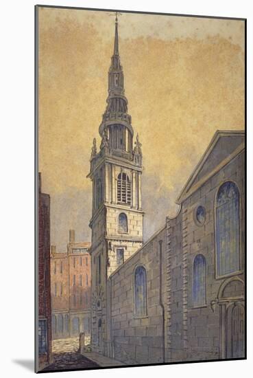 Church of St Mary Le Bow from Bow Churchyard, City of London, C1815-William Pearson-Mounted Giclee Print