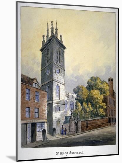 Church of St Mary Somerset, City of London, C1815-William Pearson-Mounted Giclee Print