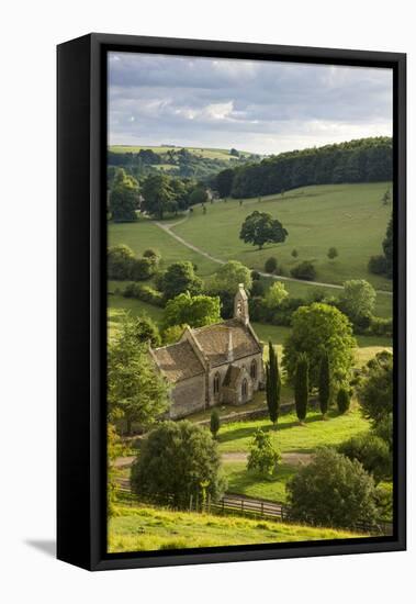 Church of St Mary the Virgin Surrounded by Beautiful Countryside, Lasborough in the Cotswolds-Adam Burton-Framed Premier Image Canvas