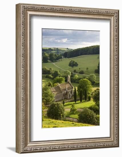 Church of St Mary the Virgin Surrounded by Beautiful Countryside, Lasborough in the Cotswolds-Adam Burton-Framed Photographic Print