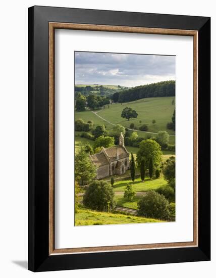 Church of St Mary the Virgin Surrounded by Beautiful Countryside, Lasborough in the Cotswolds-Adam Burton-Framed Photographic Print