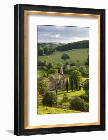 Church of St Mary the Virgin Surrounded by Beautiful Countryside, Lasborough in the Cotswolds-Adam Burton-Framed Photographic Print