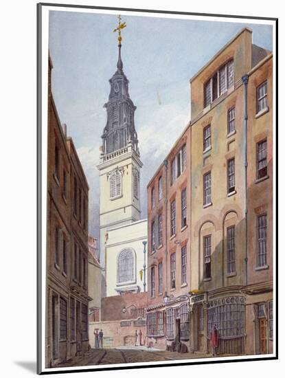 Church of St Michael, Crooked Lane and Part of Crooked Lane, City of London, C1815-John Coney-Mounted Giclee Print