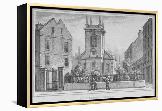 Church of St Olave Jewry, from Ironmonger Lane, City of London, 1830-null-Framed Premier Image Canvas