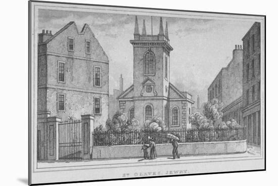 Church of St Olave Jewry, from Ironmonger Lane, City of London, 1830-null-Mounted Giclee Print