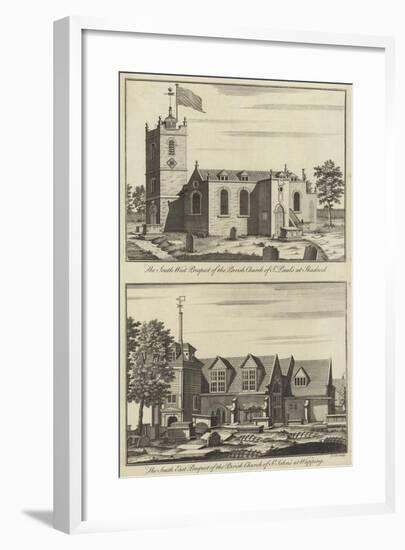 Church of St Paul, Shadwell and Church of St John, Wapping-null-Framed Giclee Print