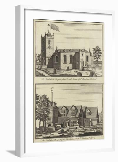 Church of St Paul, Shadwell and Church of St John, Wapping-null-Framed Giclee Print