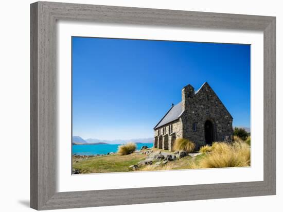 Church of the Good Shepherd, an old church overlooking Lake Tekapo, Tekapo, New Zealand-Logan Brown-Framed Photographic Print