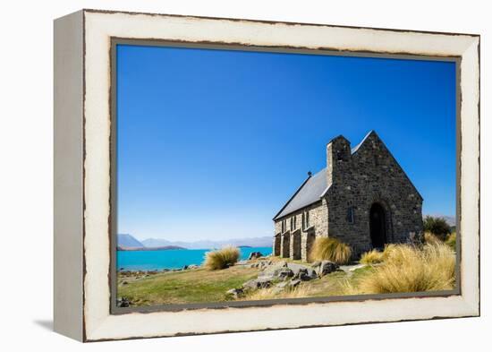 Church of the Good Shepherd, an old church overlooking Lake Tekapo, Tekapo, New Zealand-Logan Brown-Framed Premier Image Canvas