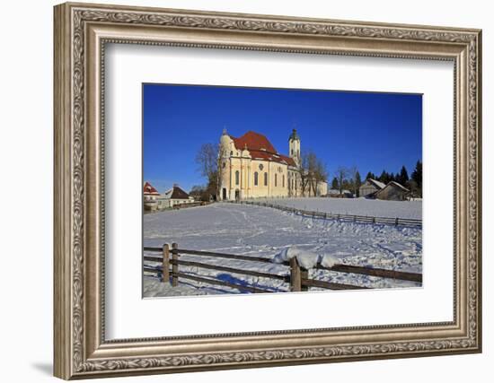 Church of Wieskirche near Steingaden, Bavaria, Germany, Europe-Hans-Peter Merten-Framed Photographic Print