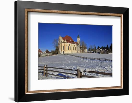 Church of Wieskirche near Steingaden, Bavaria, Germany, Europe-Hans-Peter Merten-Framed Photographic Print