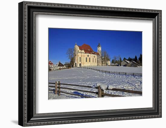 Church of Wieskirche near Steingaden, Bavaria, Germany, Europe-Hans-Peter Merten-Framed Photographic Print