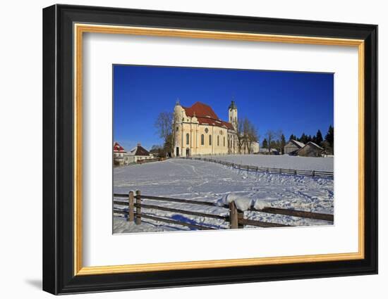 Church of Wieskirche near Steingaden, Bavaria, Germany, Europe-Hans-Peter Merten-Framed Photographic Print