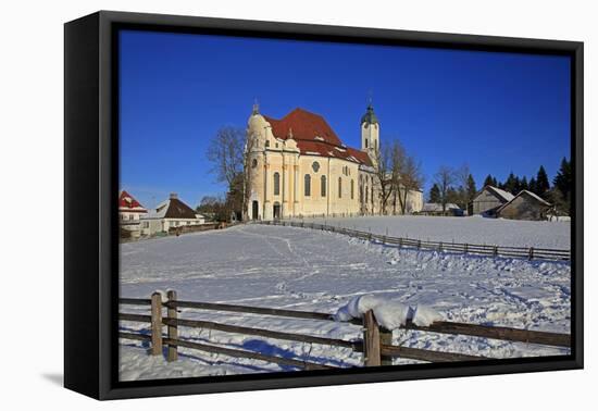 Church of Wieskirche near Steingaden, Bavaria, Germany, Europe-Hans-Peter Merten-Framed Premier Image Canvas