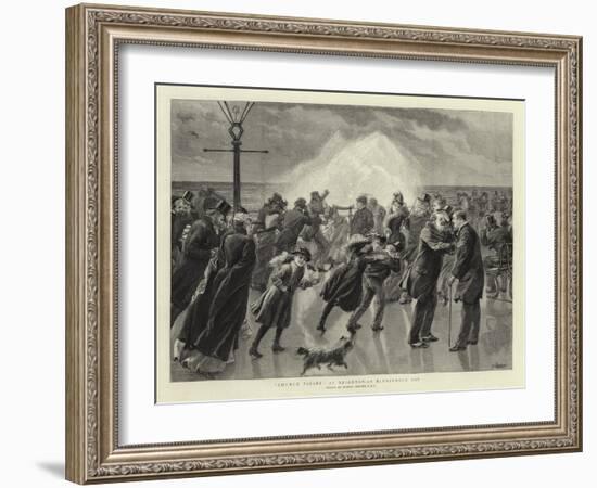 Church Parade at Brighton, a Blusterous Day-Robert Barnes-Framed Giclee Print