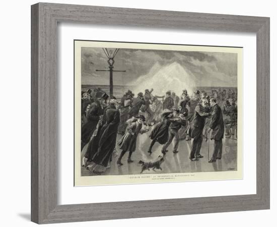 Church Parade at Brighton, a Blusterous Day-Robert Barnes-Framed Giclee Print