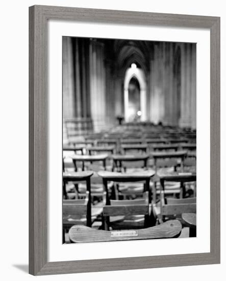 Church Pews, Interior National Cathedral-Walter Bibikow-Framed Photographic Print