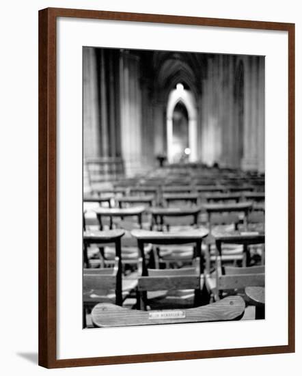 Church Pews, Interior National Cathedral-Walter Bibikow-Framed Photographic Print