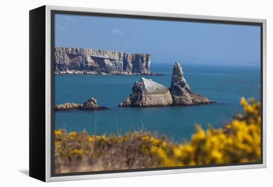 Church Rock, Broad Haven Beach, Pembrokeshire, West Wales, Wales, United Kingdom-Billy Stock-Framed Premier Image Canvas