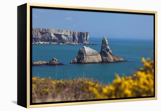 Church Rock, Broad Haven Beach, Pembrokeshire, West Wales, Wales, United Kingdom-Billy Stock-Framed Premier Image Canvas