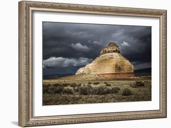 Church Rock, Sandstone Formation In Monticello, Utah. Painted With Light During A Desert Storm-Dan Holz-Framed Photographic Print