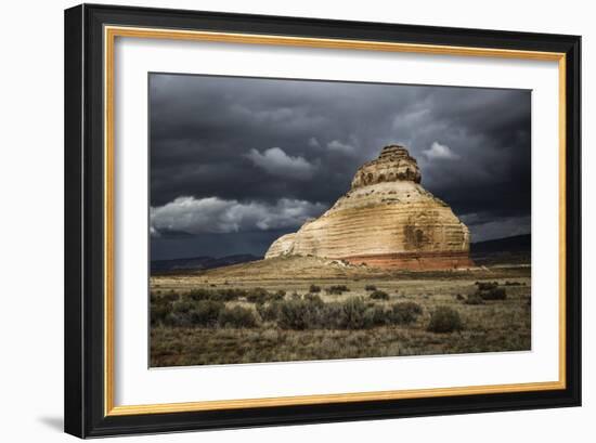 Church Rock, Sandstone Formation In Monticello, Utah. Painted With Light During A Desert Storm-Dan Holz-Framed Photographic Print