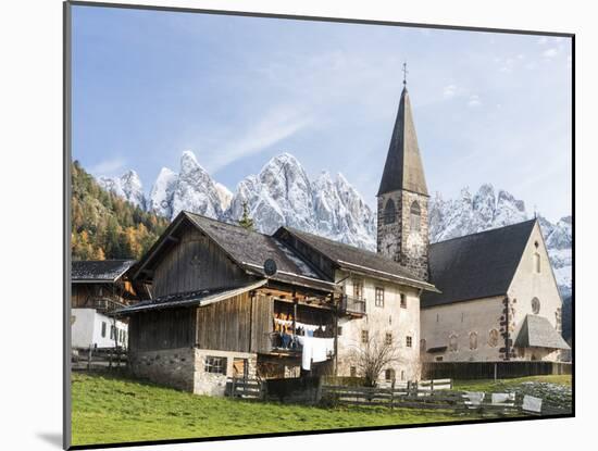 Church Sankt Magdalena, Villnoess Valley. Geisler Mountains. Italy-Martin Zwick-Mounted Photographic Print