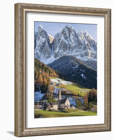 Church Sankt Magdalena, Villnoess Valley. Geisler Mountains. Italy-Martin Zwick-Framed Photographic Print