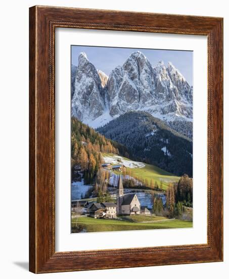 Church Sankt Magdalena, Villnoess Valley. Geisler Mountains. Italy-Martin Zwick-Framed Photographic Print